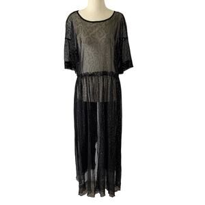 Zara Sequin Mesh Maxi Dress Small
